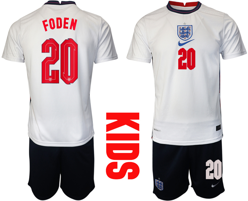 2021 European Cup England home Youth #20 soccer jerseys->youth soccer jersey->Youth Jersey
